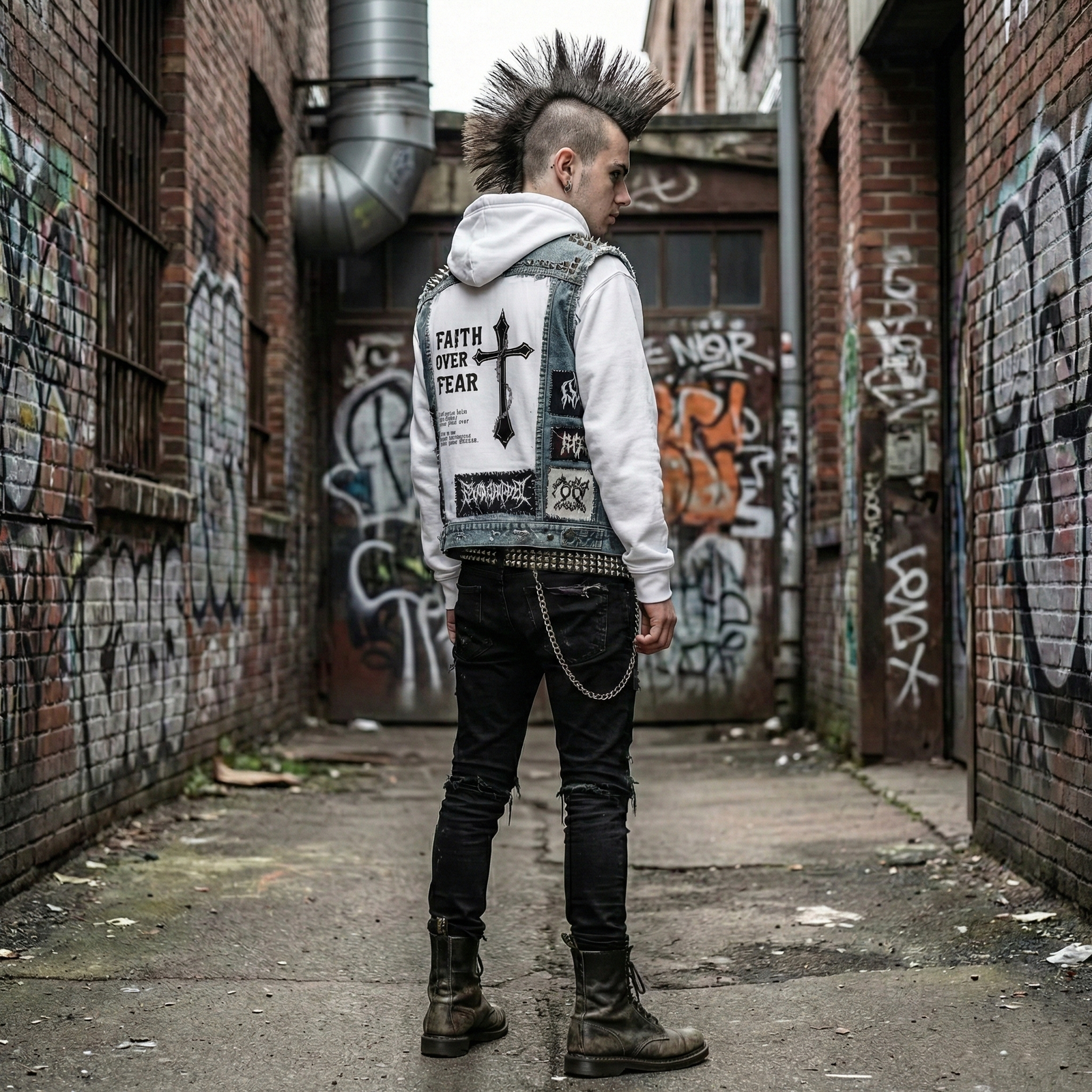 anak punk hadap belakang